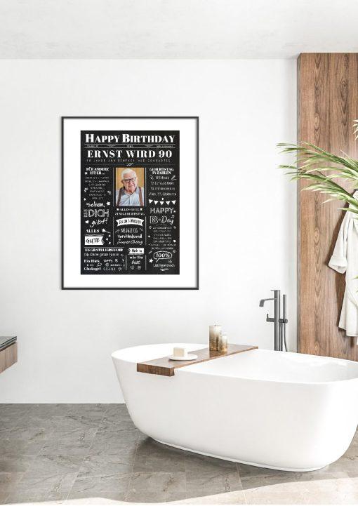 Meilensteintafel Chalkboard Geschenk 90. Geburtstag Zeitung Geburtstagsposter Jahrgangsposter Personalisiert Frau Mann Happy Birthday05