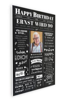 Meilensteintafel Chalkboard Geschenk 90. Geburtstag Zeitung Geburtstagsposter Jahrgangsposter Personalisiert Frau Mann Happy Birthday08