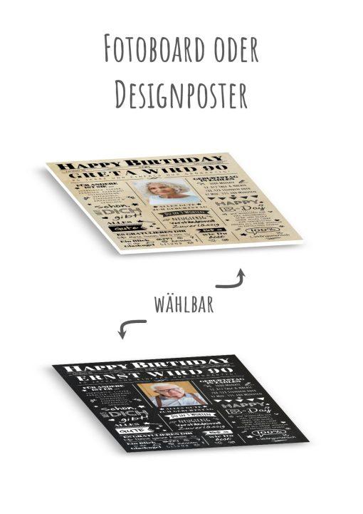 Meilensteintafel Chalkboard Geschenk 90. Geburtstag Zeitung Geburtstagsposter Jahrgangsposter Personalisiert Frau Mann Happy Birthday13
