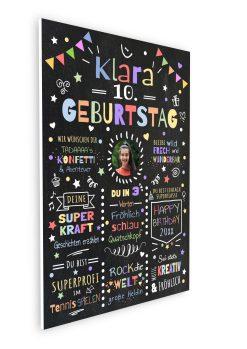 Meilensteintafel Chalkboard Geschenk 10. Geburtstag Personalisiert Geburtstagstafel Junge Mädchen Konfetti 007