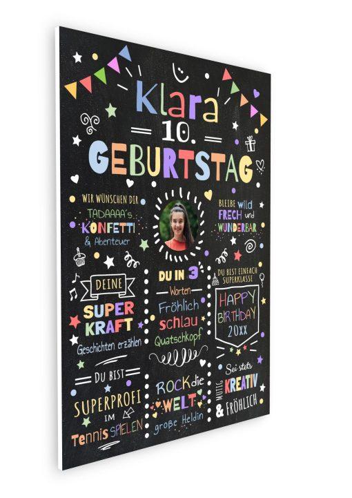 Meilensteintafel Chalkboard Geschenk 10. Geburtstag Personalisiert Geburtstagstafel Junge Mädchen Konfetti 007