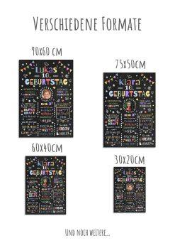 Meilensteintafel Chalkboard Geschenk 10. Geburtstag Personalisiert Geburtstagstafel Junge Mädchen Konfetti 011