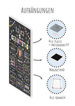 Meilensteintafel Chalkboard Geschenk 5. Geburtstag Personalisiert Geburtstagstafel Junge Mädchen Konfetti 009