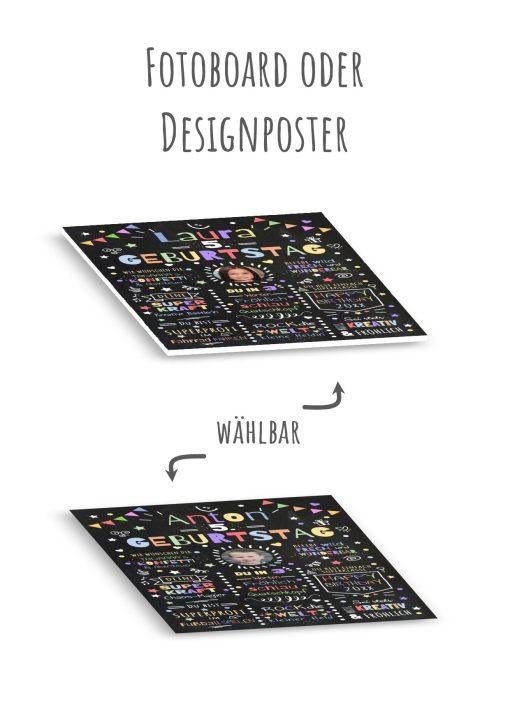 Meilensteintafel Chalkboard Geschenk 5. Geburtstag Personalisiert Geburtstagstafel Junge Mädchen Konfetti 012