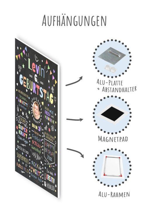 Meilensteintafel Chalkboard Geschenk 6. Geburtstag Personalisiert Geburtstagstafel Junge Mädchen Konfetti 009