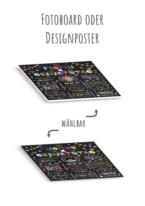 Meilensteintafel Chalkboard Geschenk 8. Geburtstag Personalisiert Geburtstagstafel Junge Mädchen Konfetti 012