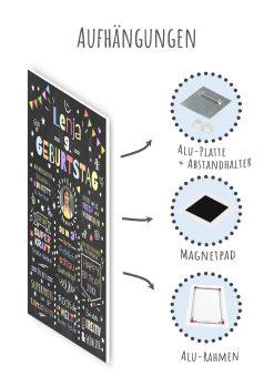 Meilensteintafel Chalkboard Geschenk 9. Geburtstag Personalisiert Geburtstagstafel Junge Mädchen Konfetti 009